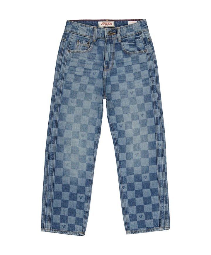 Cadore check jongens jeans blauw