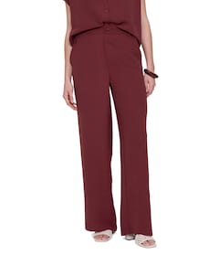 Pants crinckle dames broek bordeaux