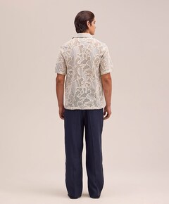 Heren overhemd korte mouw grijs