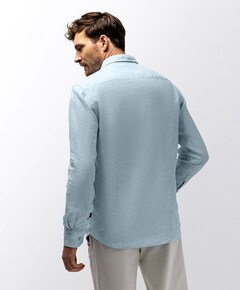 Heren overhemd lange mouw blauw