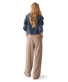 Check goji berry dames broek bruin