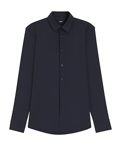 Heren overhemd lange mouw blauw
