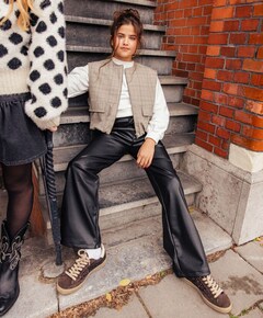 Vegan Leather jongens broek zwart