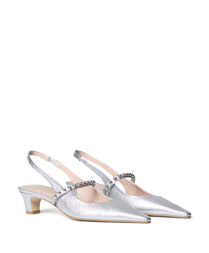 dames slingbacks zilver