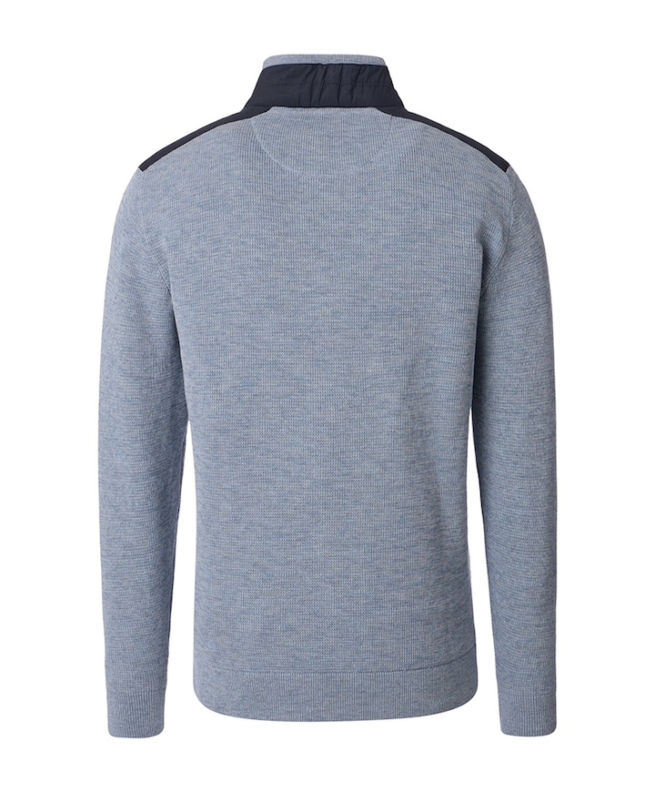 Heren trui met rits blauw