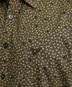 Heren overhemd lange mouw groen