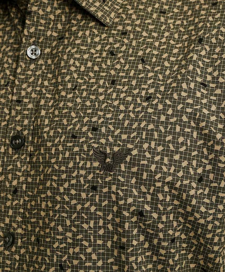 Heren overhemd lange mouw groen