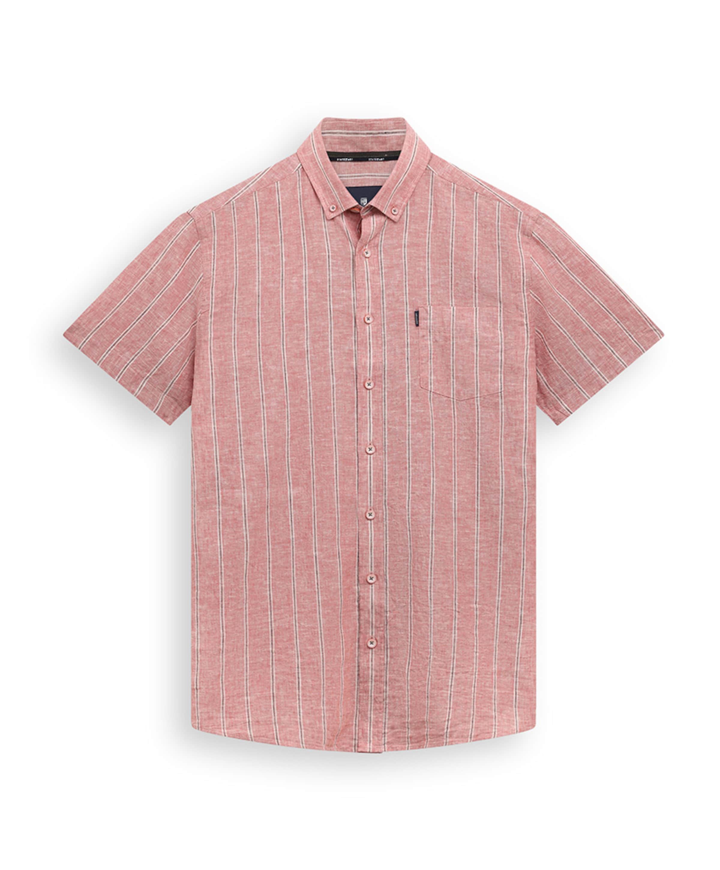 Heren overhemd korte mouw roze