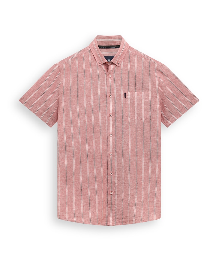 Heren overhemd korte mouw roze