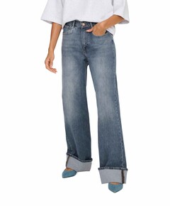 ONLHOPE HW WIDE FOLD UP  jeans blauw