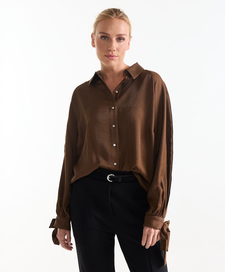 Dames blouse bruin