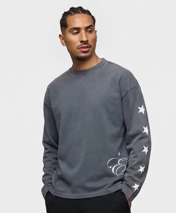 Uniseks longsleeve grijs