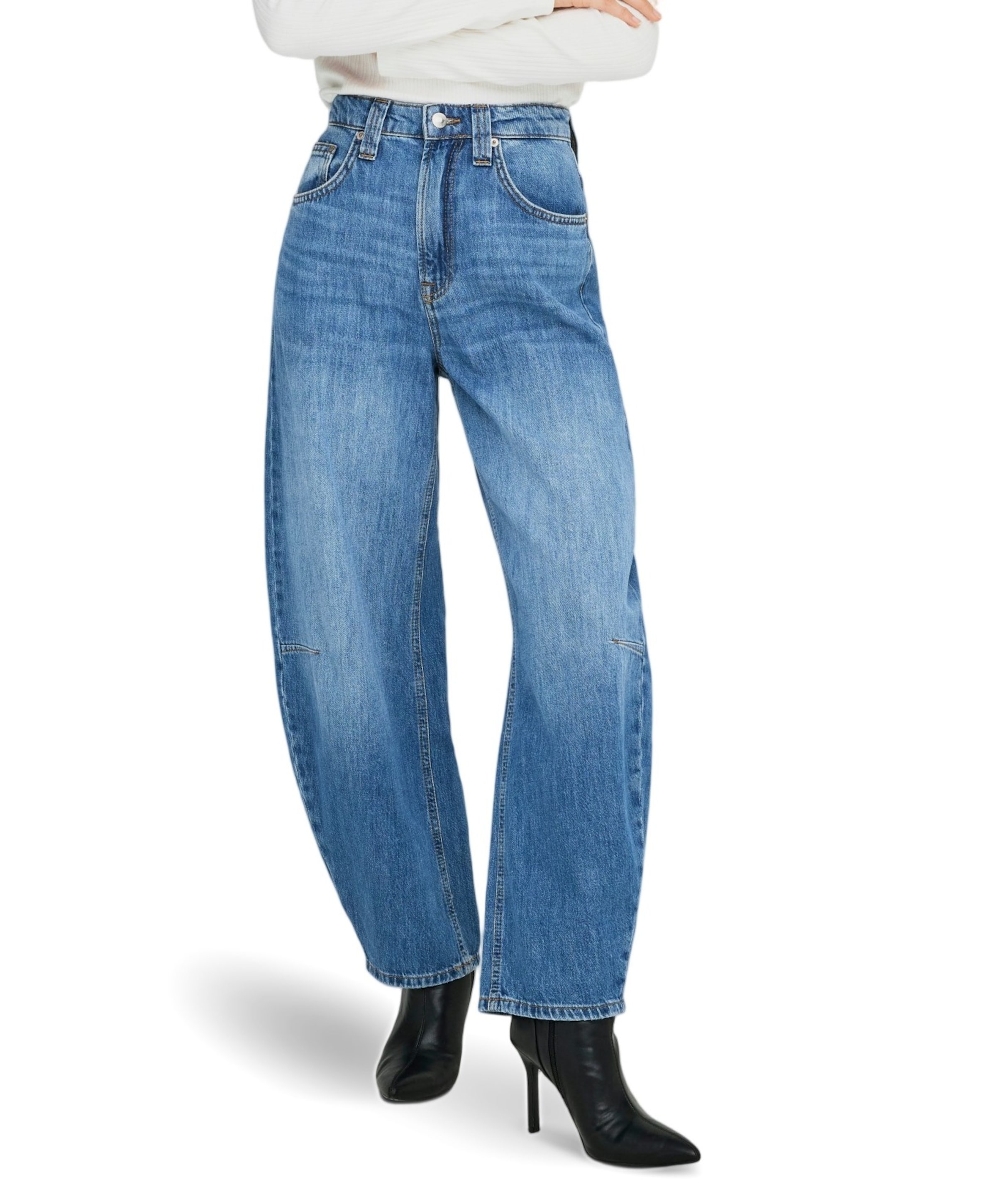 ONLFRANKIE HW ANK BARREL DNM DOT548 dames jeans blauw