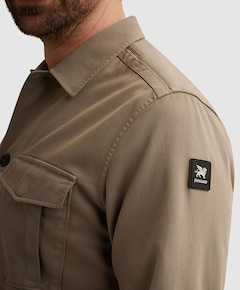 Heren overhemd lange mouw bruin