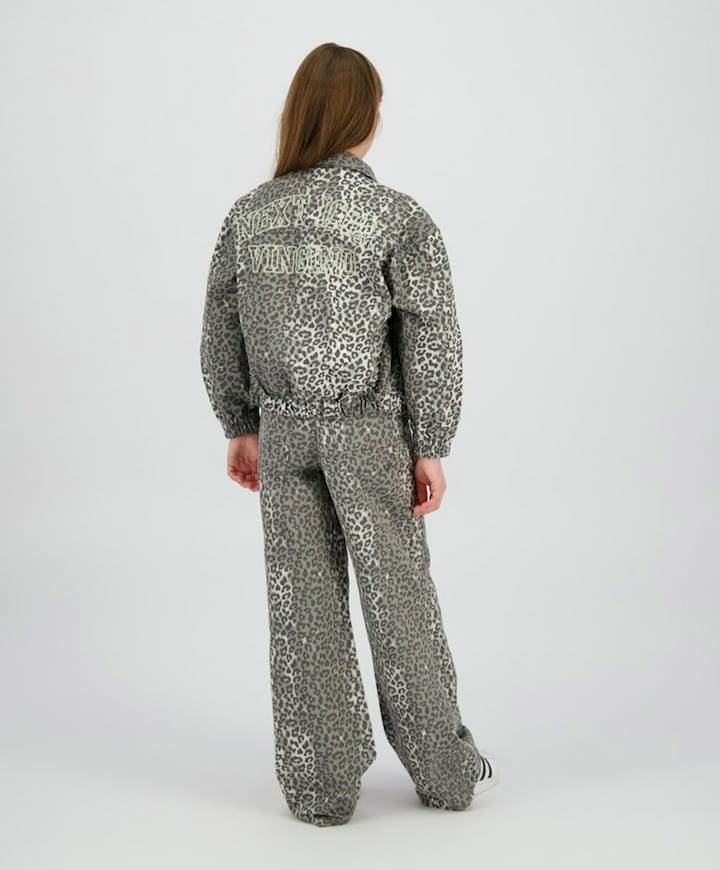 Meisjes spijkerjas grijs