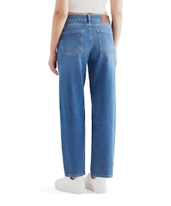 cropped balloon jeans dames jeans blauw