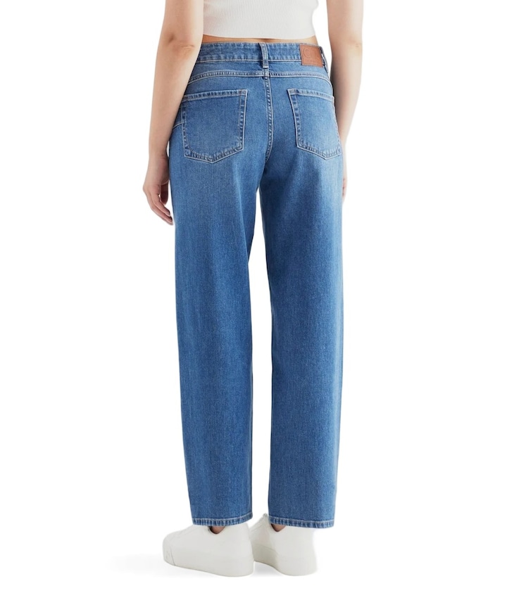 cropped balloon jeans dames jeans blauw