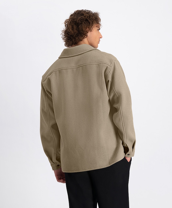 Overshirt lange mouw beige