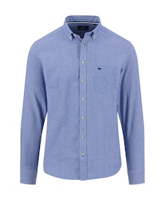 Heren overhemd lange mouw blauw