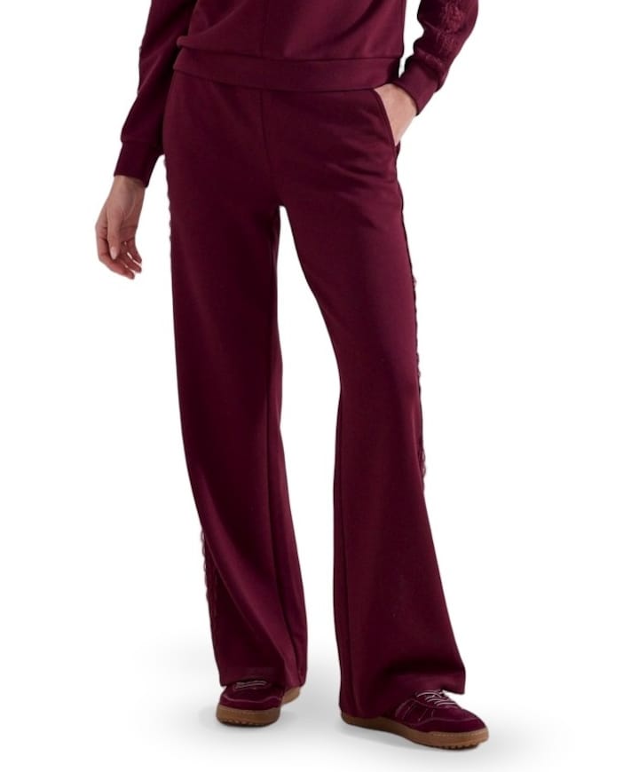 Technical Sweat Trousers Lace dames broek bordeaux