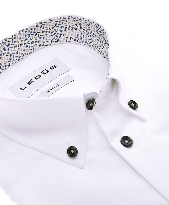 Heren overhemd extra lange mouw wit