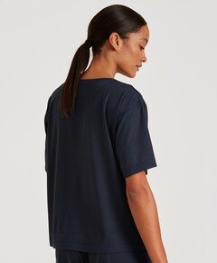 Dames pyjamatop blauw