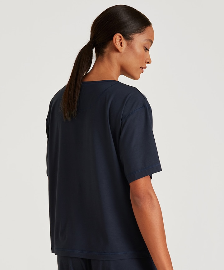 Dames pyjamatop blauw