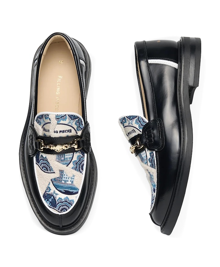 Loafer Broken Plate heren moccasins zwart