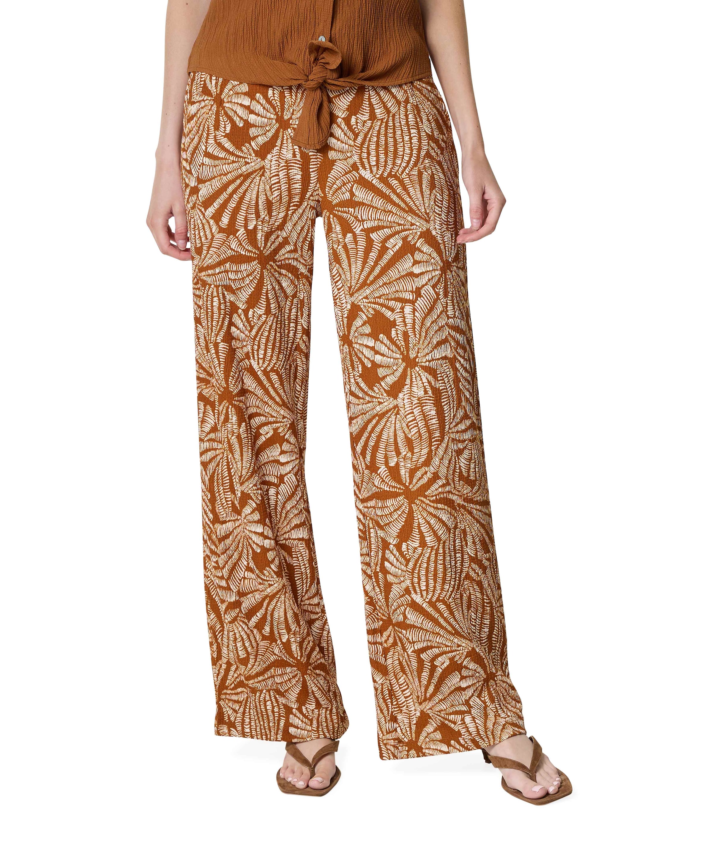 Wide-Leg Flowy Shells dames broek bruin