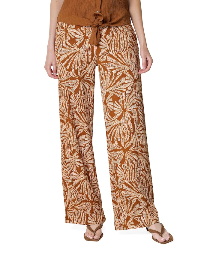 Wide-Leg Flowy Shells dames broek bruin