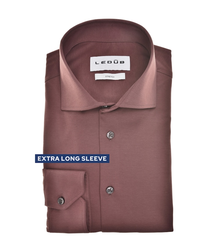 Heren overhemd lange mouw bordeaux