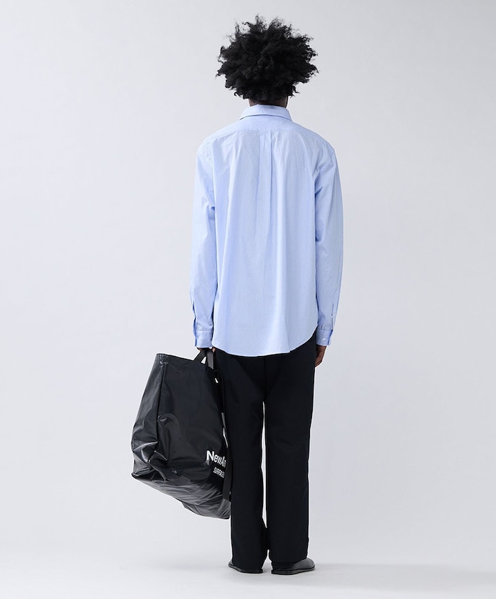 Heren overhemd lange mouw blauw