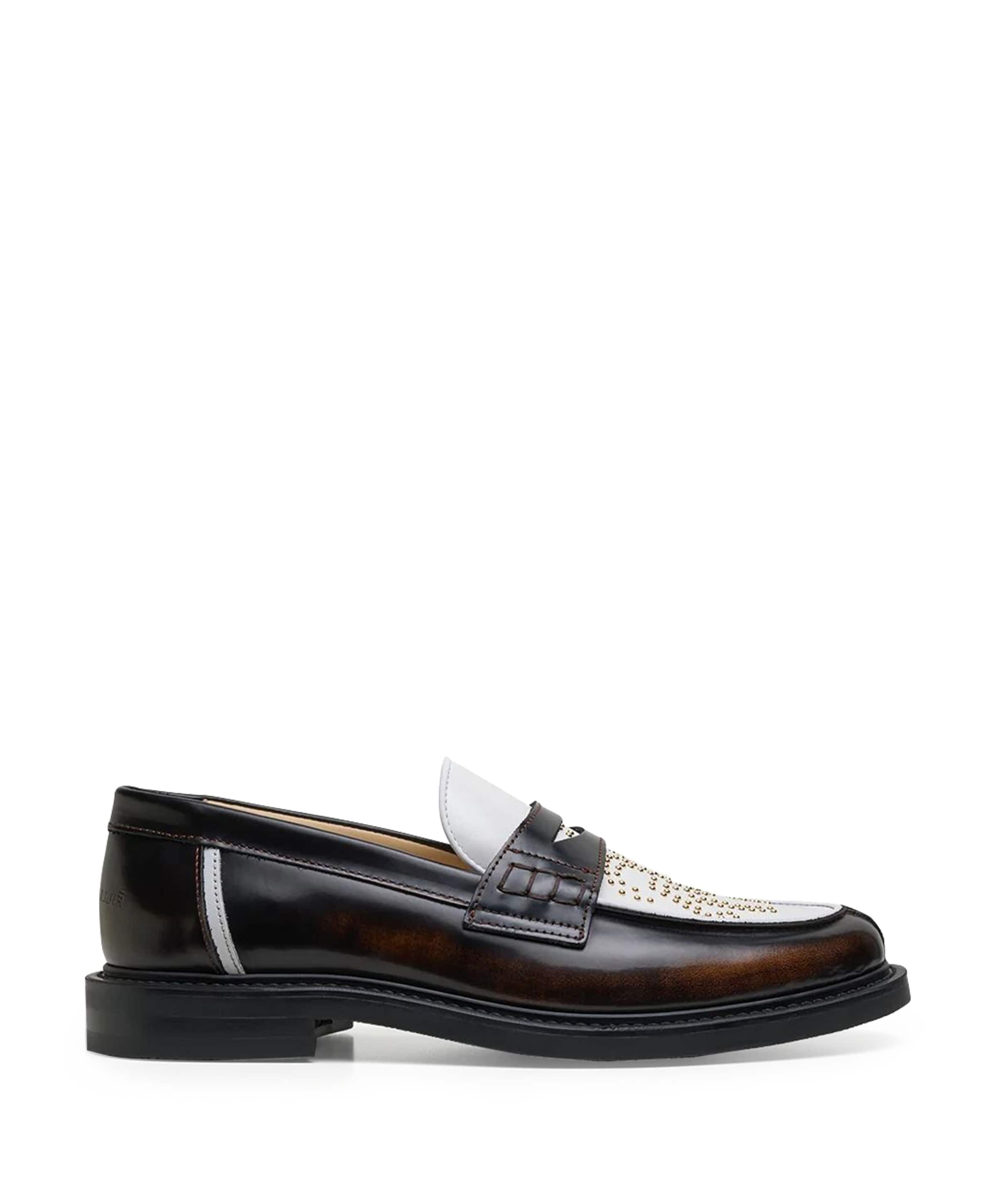 Gowtu Studs dames loafers bruin