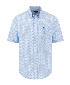 Heren overhemd korte mouw blauw