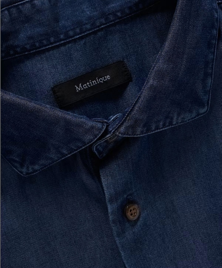 Heren overhemd lange mouw blauw