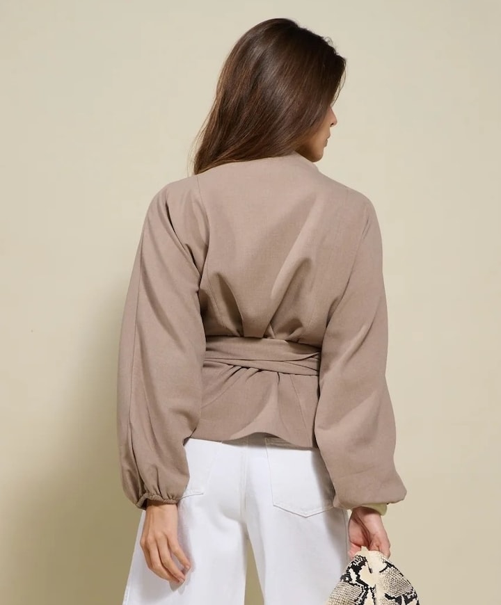 Dames blouse beige