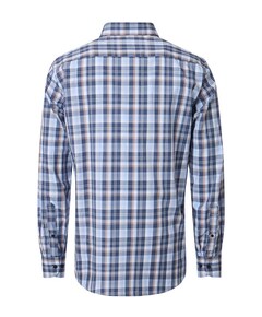 Heren overhemd lange mouw blauw