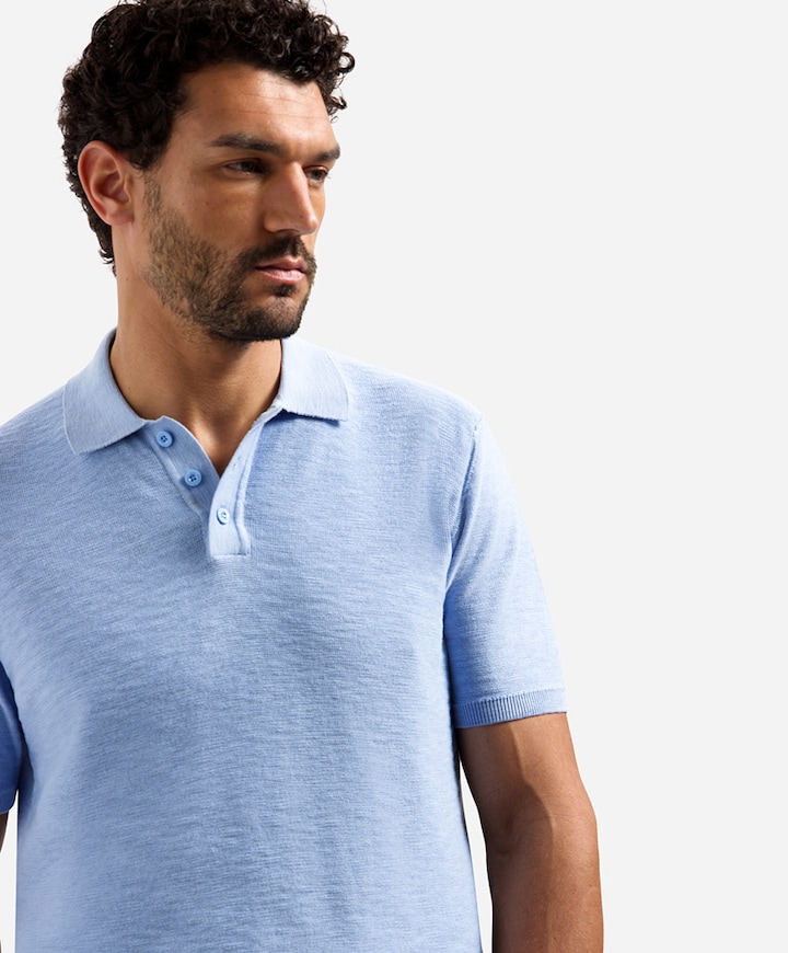 Heren polo blauw