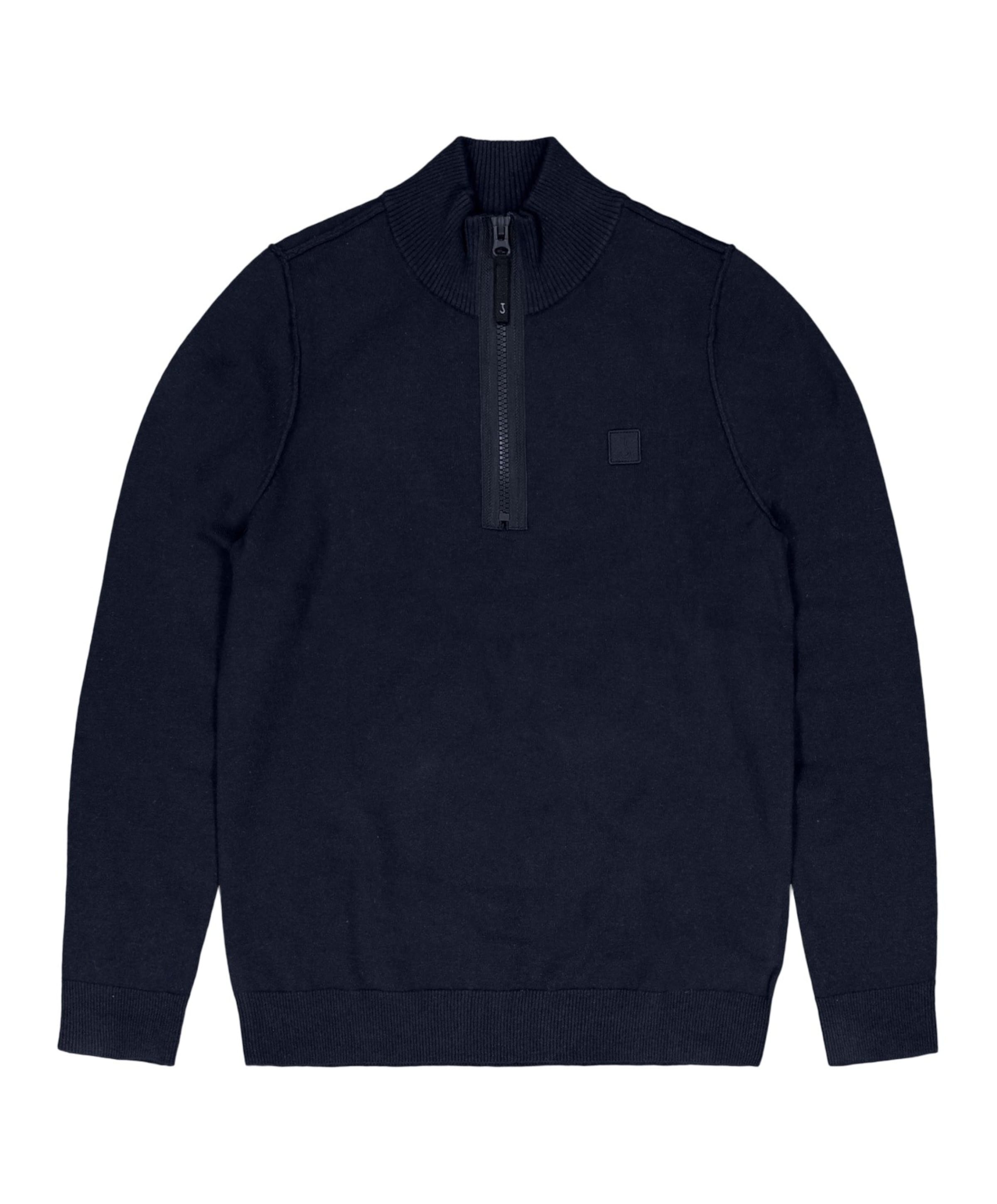 Heren trui met rits blauw