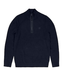 Heren trui met rits blauw