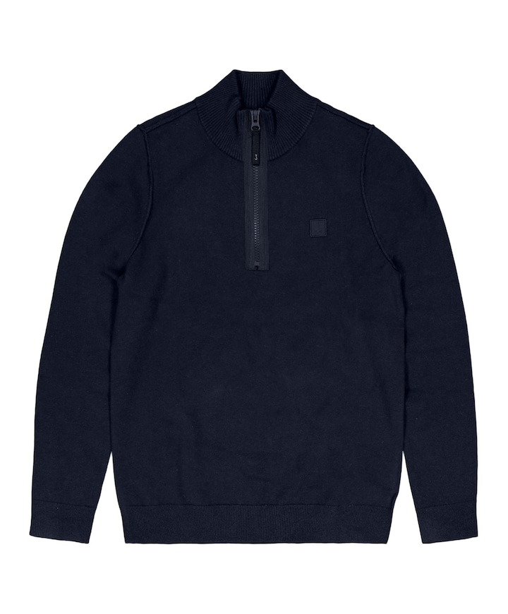 Heren trui met rits blauw