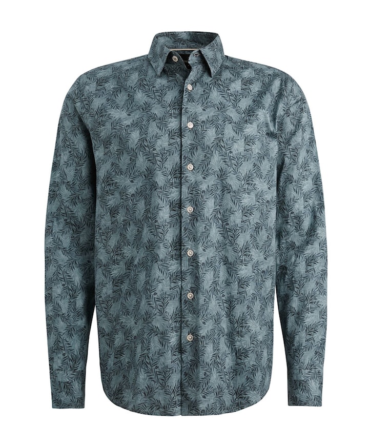 Heren overhemd lange mouw blauw