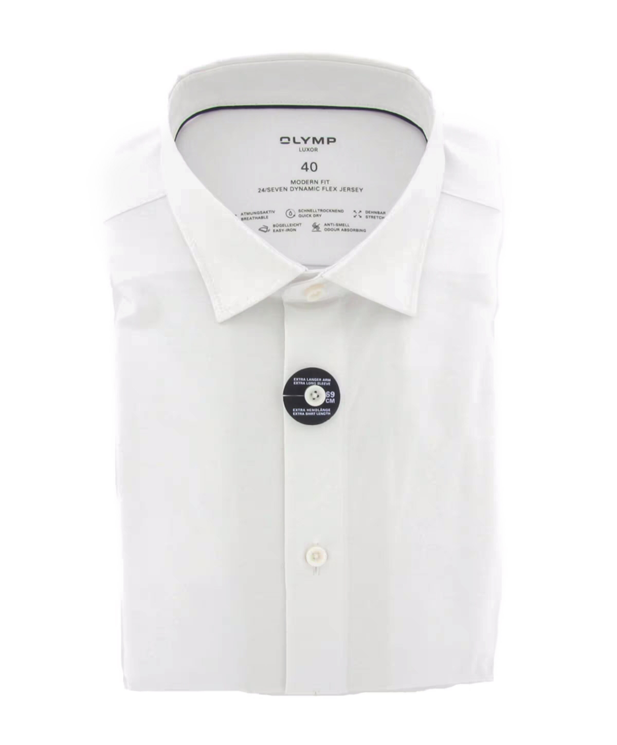 Heren overhemd lange mouw wit