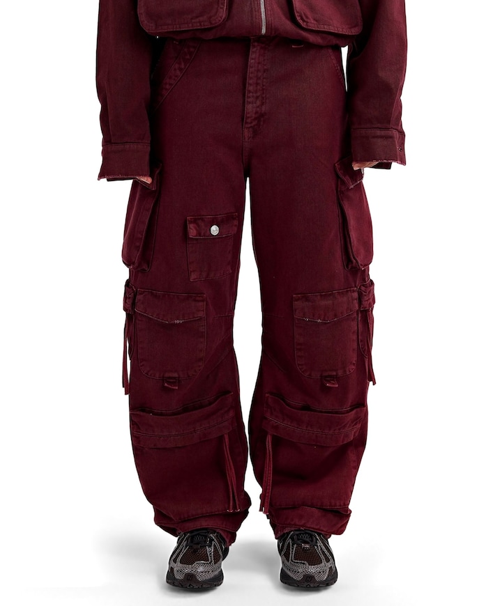 Franca Balloon Cargo dames jeans rood