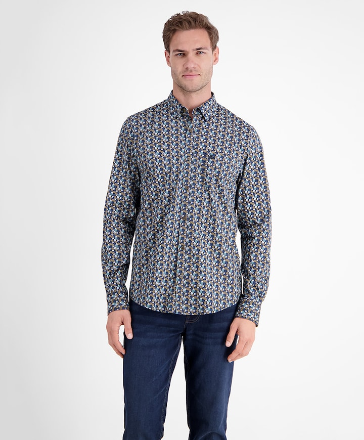 Overhemd lange mouw blauw