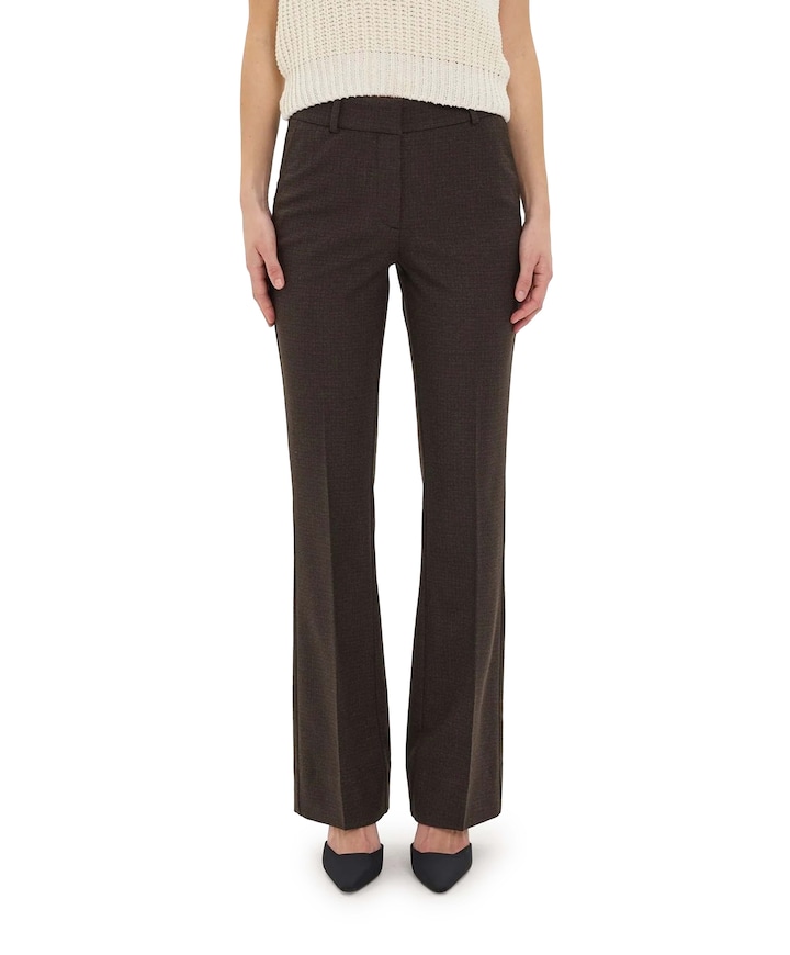 CLARAFV 032 MOCCA CHECK dames pantalon bruin