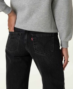 Low loose dames jeans zwart