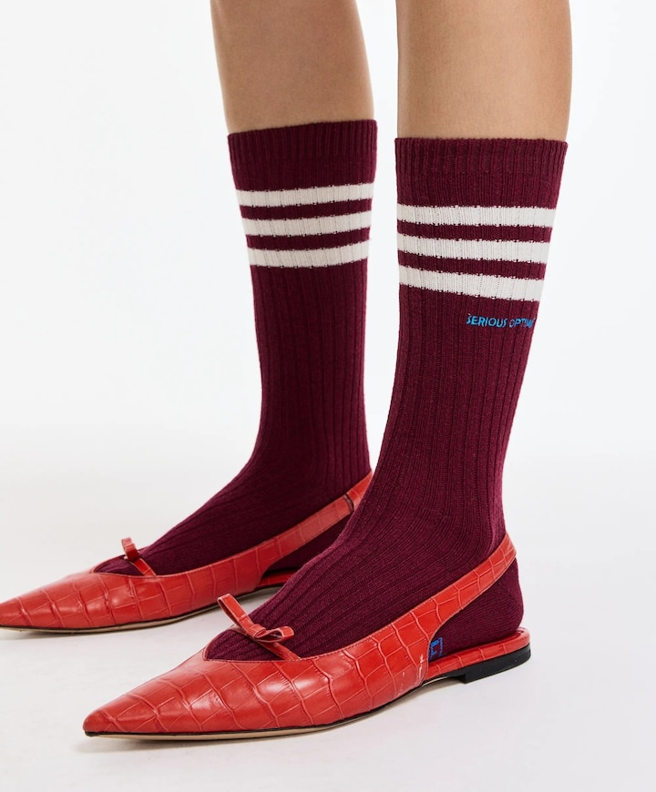 Dames sokken bordeaux