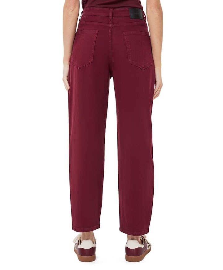 Barrel denim dames jeans bordeaux