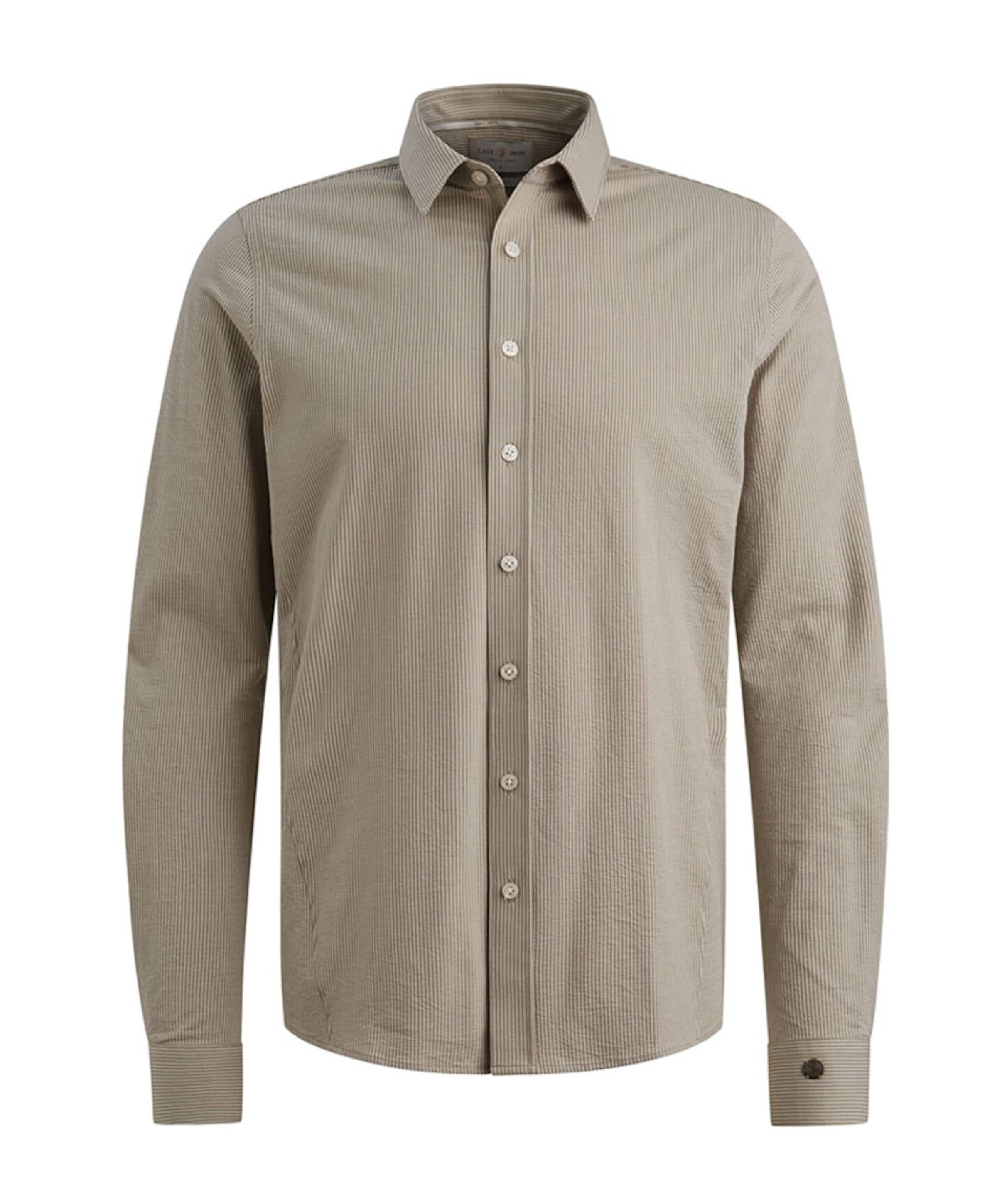 Heren overhemd lange mouw grijs